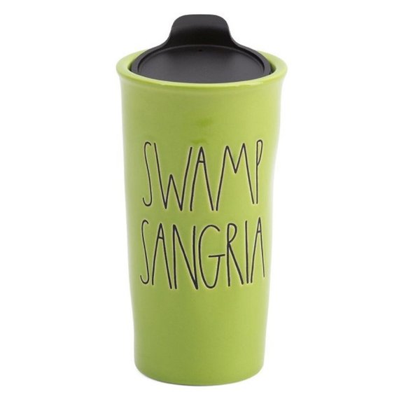 Rae Dunn Other - NEW Rae Dunn Swamp Sangria Ceramic Travel Mug Cup Coffee Tumbler Halloween Lime